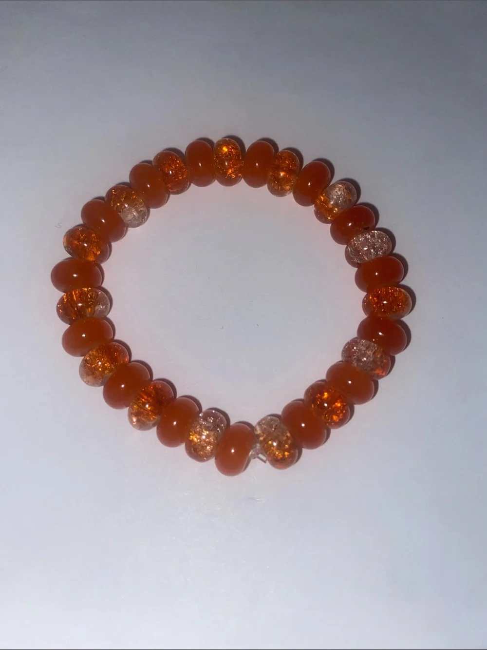 Girls Orange Beaded Stretch Bracelet - Unbranded